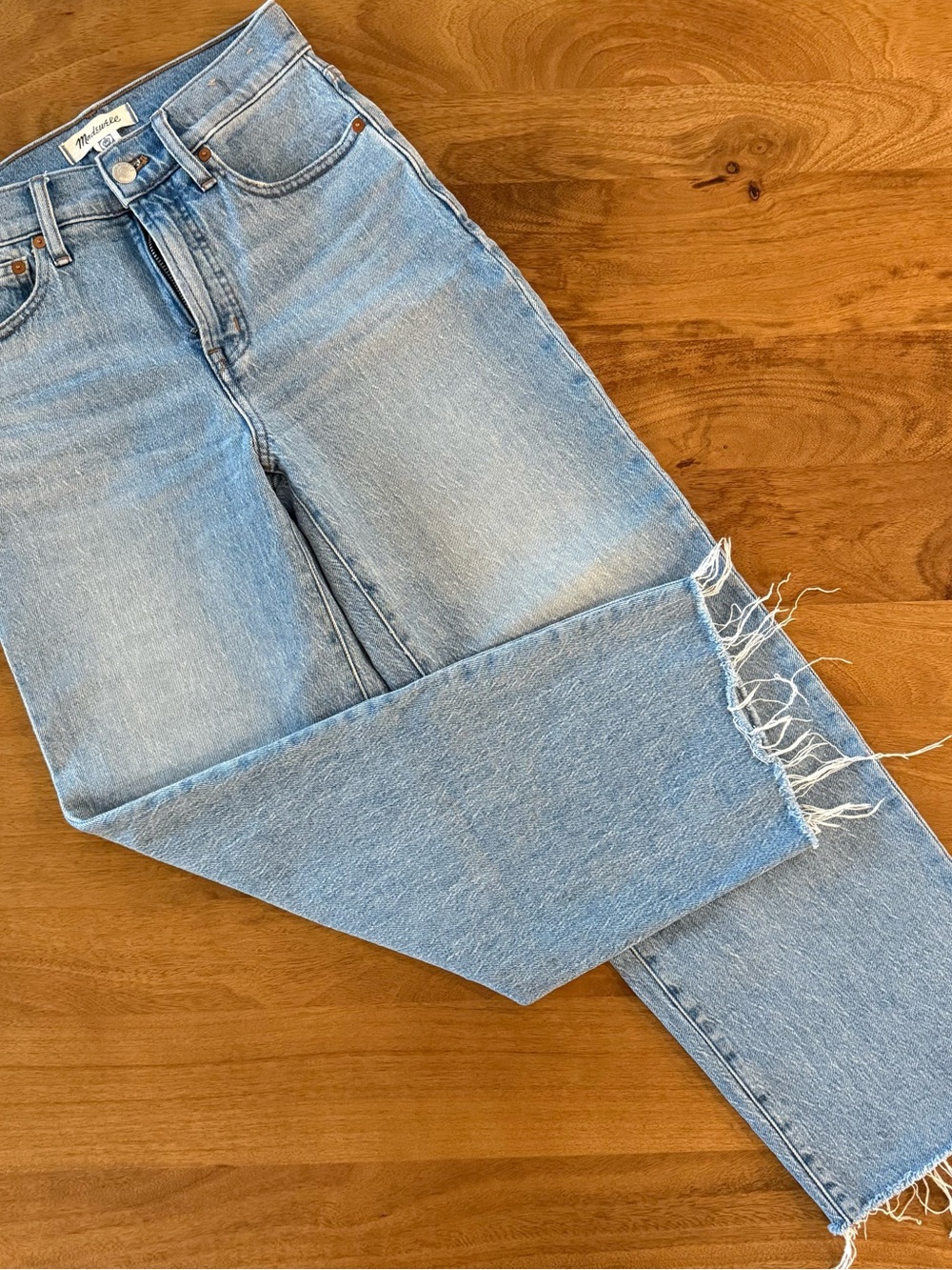 Madewell “The Perfect Wide-Leg Crop” Light Wash Jeans